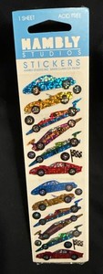 HAMBLY STUDIOS STICKERS Racing And Sports Cars PRISMATIC NEW IN PACKAGE 