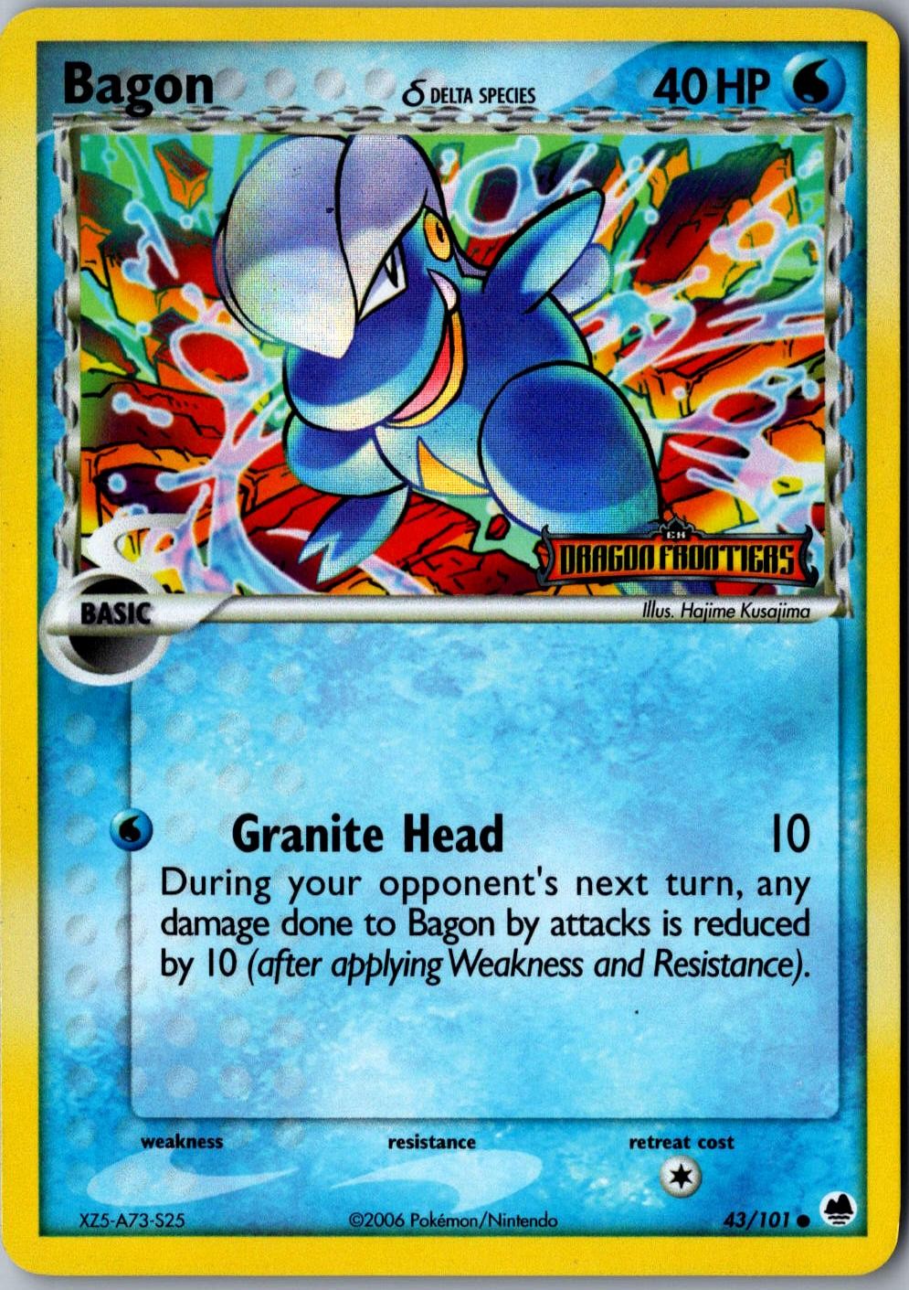 Bagon Delta Species 43/101 Common Dragon Frontiers LP Pokemon Card