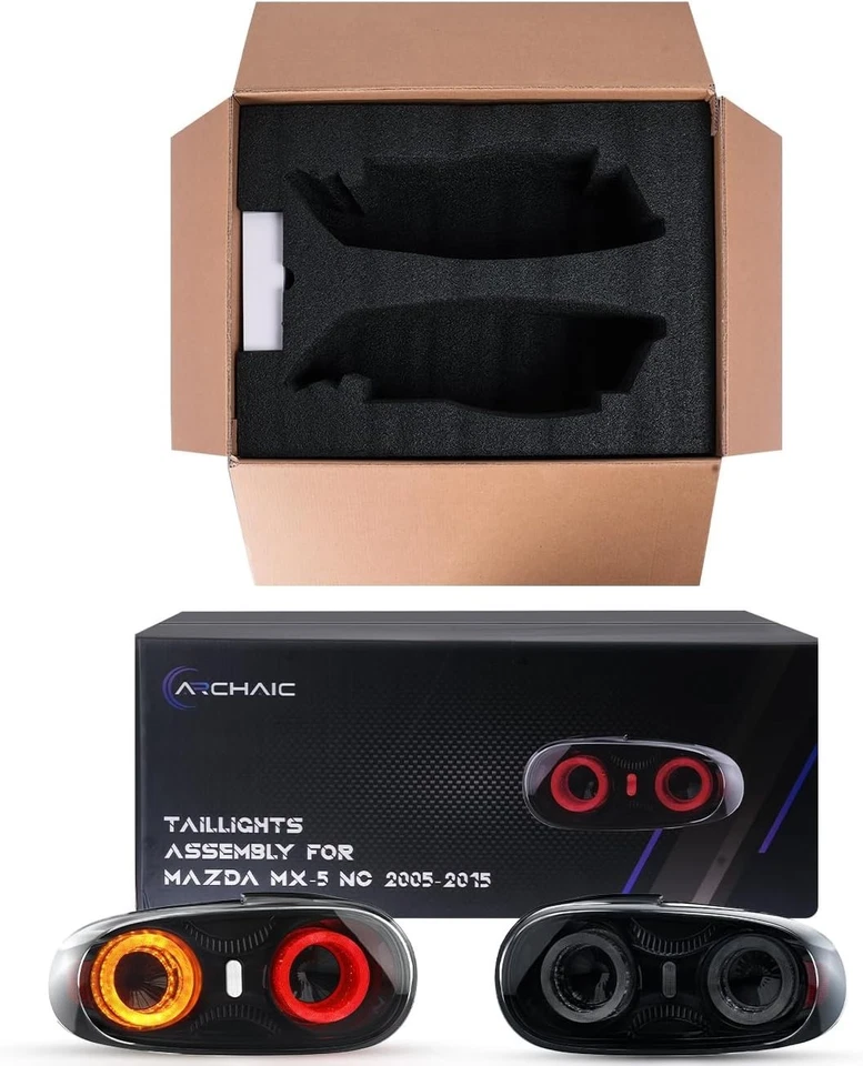 Pair RGB Tail Lights for 2009–2015 Mazda MX-5 Miata NC NC2 NC3 Rear Lamp,Smoke Foto 2 de 4