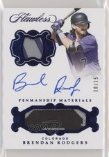 2019 Flawless Penmanship Materials Sapphire 10/15 Brendan Rodgers Auto 1u6