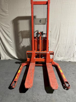 Powered Lift Pallet Straddle Stacker - 2200 lb Capacity, Lifts Up to 61 Inches
