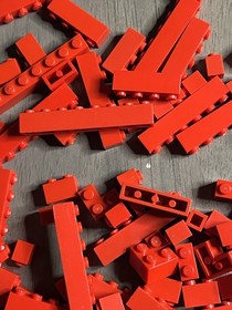 LEGO Red Bulk Lot Basic Bricks 1x16 1x8 1x6 1x4 1x2 1x1 2x2 Corner 320pc