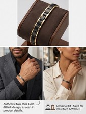 Magnetic Therapy Bracelet Unisex Arthritis Pain Relief Black Gold Wellness