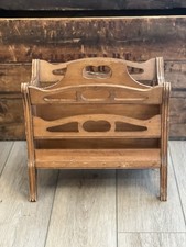 Vintage Magazine Rack Butler Original Book Newspaper Holder Mahogany Wood