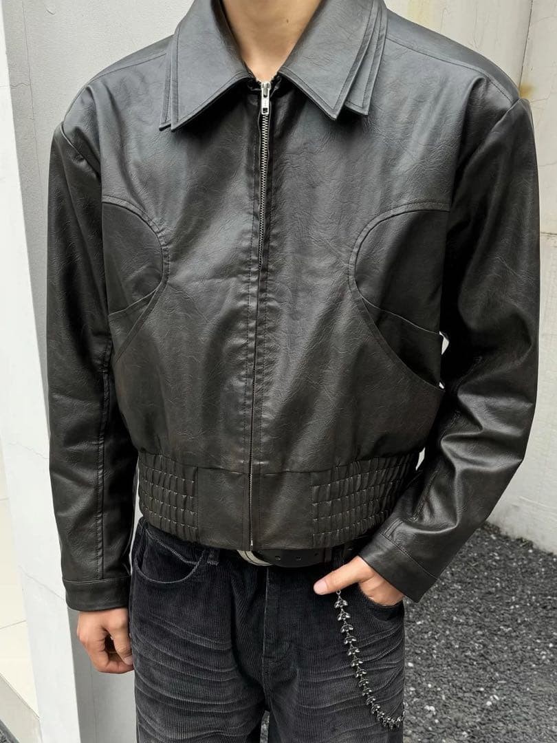 L Size Leather Jacket Jcaesar Studio Short Length - image 3