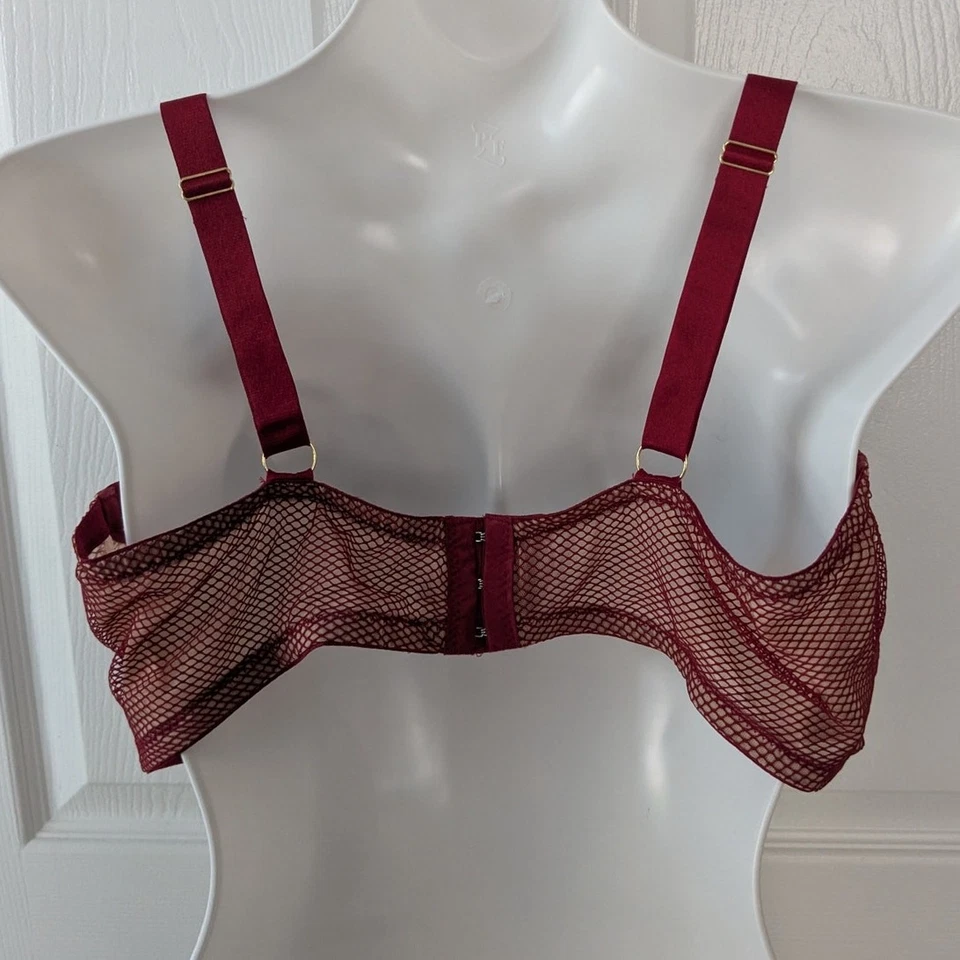 Sujetador con aros semi transparente de encaje rojo ADORE ME sin forro talla 44DDD 44F Foto 4 de 4