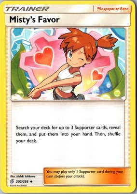 Misty's Favor 202/236 Uncommon Unified Minds Lightly Played Pokemon Card