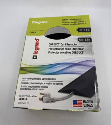 Legrand Wiremold CDBK-5 CORDUCT Cord Protector 5ft Black Made in USA NEW