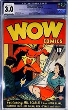 ⭐️WOW Comics #1, 1940 CGC 3.0 Gotham City🦇Mr Scarlet Begin! S&K👑CCBeck/Blade!