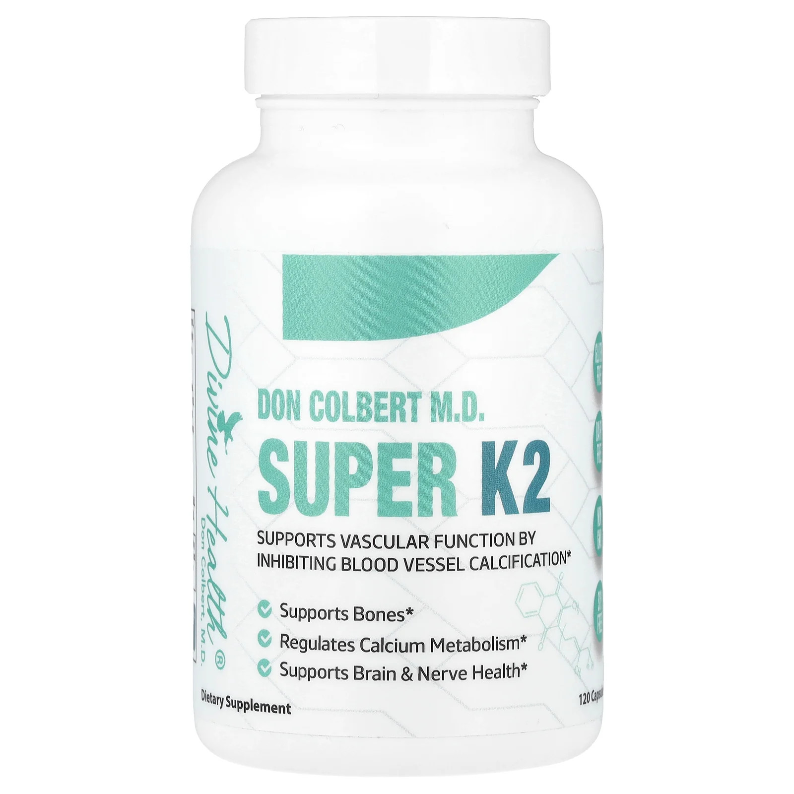 Don Colbert M.D. Super K2, 120 Capsules (200 mcg per Capsule)