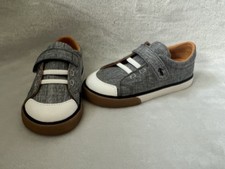 See Kai Run Shoes Alex Toddler Boys Sz 9 Sneakers Gray Linen Hook Loop