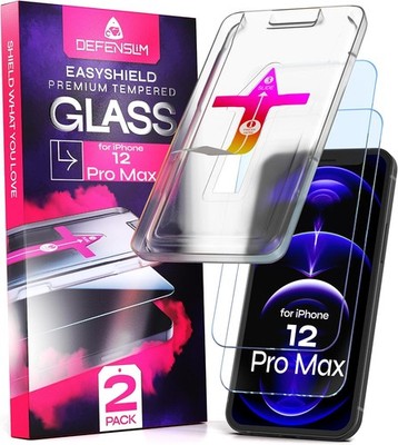 2PCS Screen Protector for iPhone 12 Pro Max 6.7 Inch Tempered Glass Case Friendl