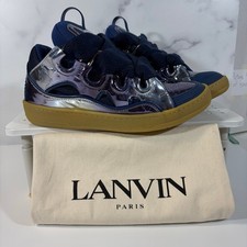 Lanvin Curb Chunky Sneaker Navy Blue Gum Metallic Size 40 EU  7 Men's
