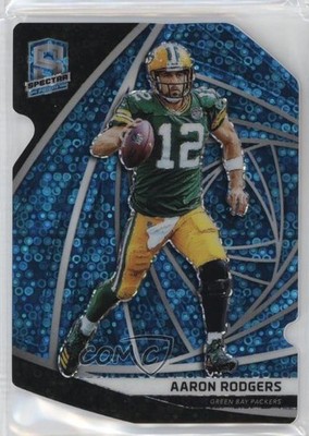 2019 Panini Spectra Neon Blue Prizm Die-Cut /50 Aaron Rodgers #82 mi7