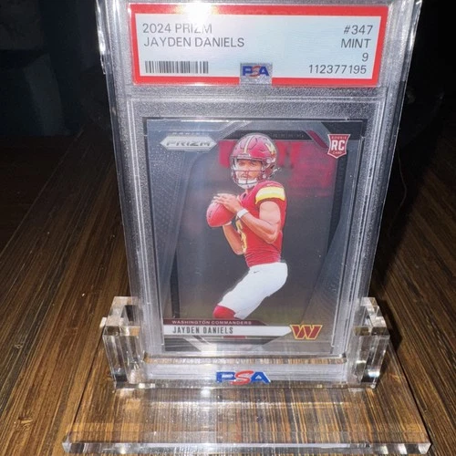 2024 Panini Prizm #347 JAYDEN DANIELS Commanders PSA 9 Mint Rookie Card RC