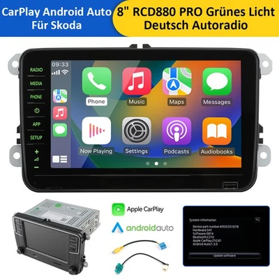 MIB Carplay Grünes 8" RCD880 PRO RCD330 Android Auto Radio Stereo For VW Skoda - Bild 1 von 4