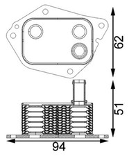 MAHLE Ölkühler Motoröl CLC 199 000S für KIA CARENS CEE HYUNDAI i30 GD i20 1 PB 2