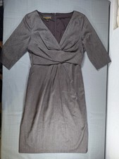 Donna Ricco New York Women's Size 10 Gray 3/4 Sleeve Silky Evening Sheath Dress