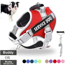 Service Dog Harness with Custom ID Tag Adjustable Dog Vest Leash for Large Dogs