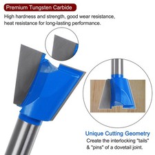1/2" Shank 1-1/2" Dia Tungsten Carbide Dovetail Joint Bit Dovetail Router Bit ∌