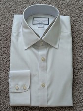 Charles Tyrwhitt Shirt 15/33 White Twill Extra Slim Fit Button Up Non-Iron NWT