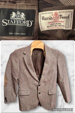 Vintage Harris Tweed Stafford Blazer Sport Coat Mens Wool Brow