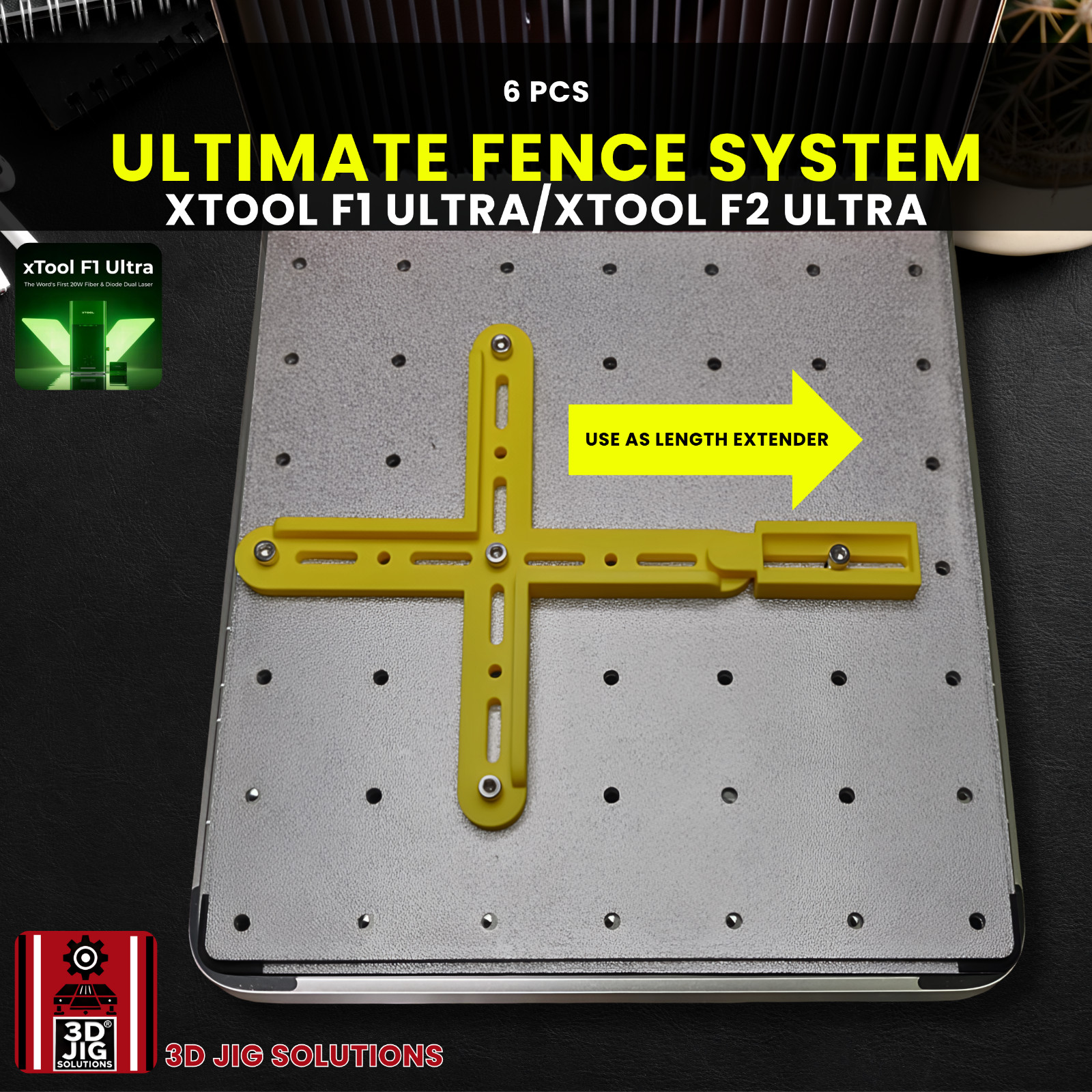 xTool F1 Ultra / F2 Ultra Engraving Fence Kit | Laser Alignment Jig Guide