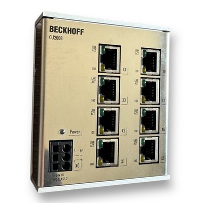 Beckhoff CU2008 8-Port Switch, Ethernet, 100 Mbit/s, 24VDC, RJ45
