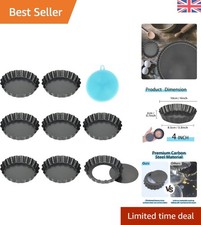 Versatile 8 Pack Fluted Mini Tart Tins - Carbon Steel for Quiche and Desserts