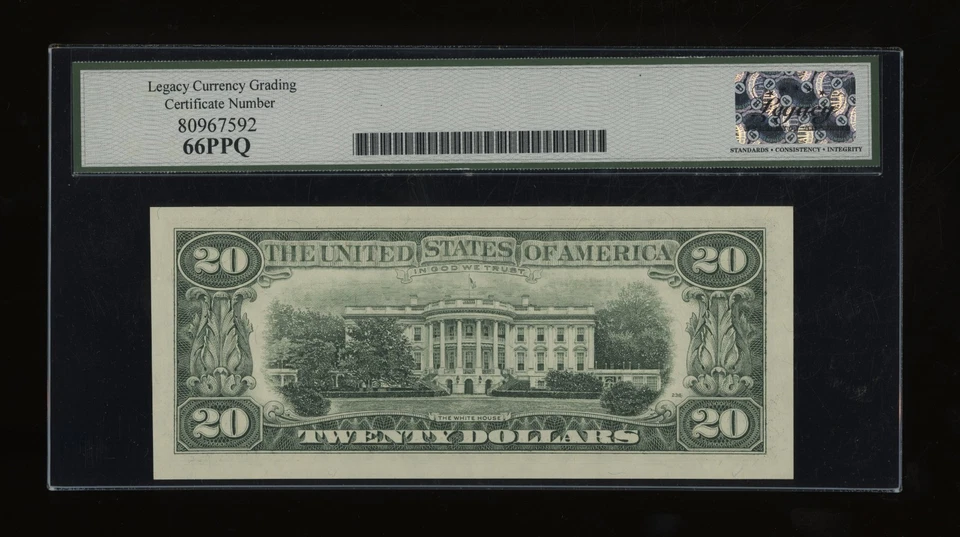 DBR 1988-A $20 FRN STAR Atlanta Gem Fr. 2076-F* Legacy 66 PPQ Serial F00239557* - Image 2 of 2