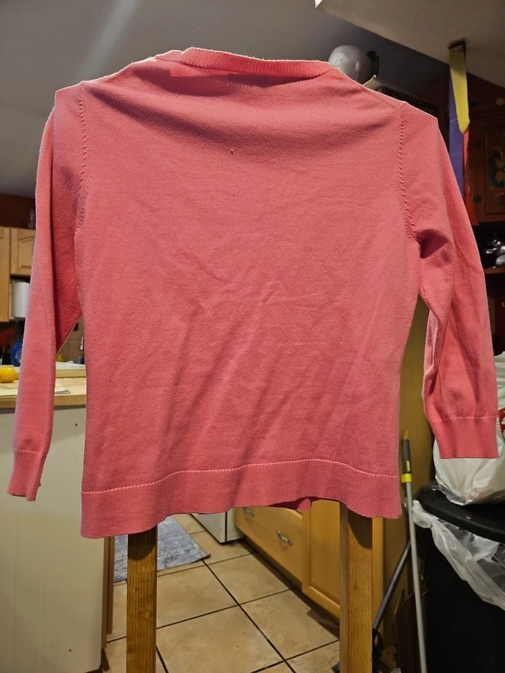 Girls Size Medium Pink Garnet Hill Cardigan - Image 4 of 4