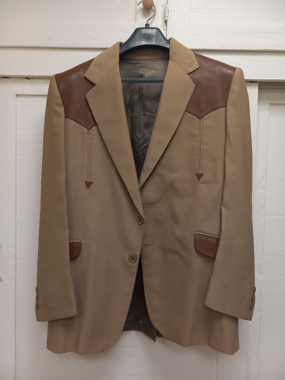 Vintage Western Style Leather Trim Blazer Jacket El General Made Mexico