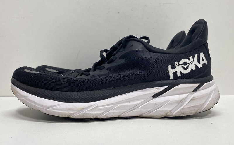 Hoka One One Clifton 8 Black White Women's Running Shoes Size 9.5