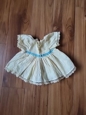 Vintage Baby Doll dress. Yellow. Lace Trims. 9" Length