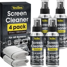 Screen Cleaner Spray 16Oz (4Oz X 4 Pack) - TV & Computer Screen Cleaner with 2 M