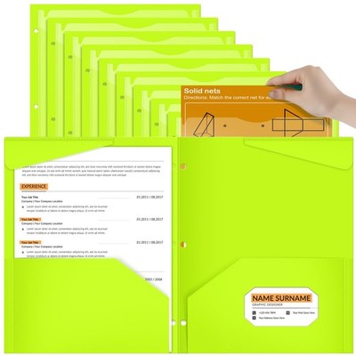 Henoyso 36x 2-Pocket Plastic Folders Clear Front School Supplies 3-Hole