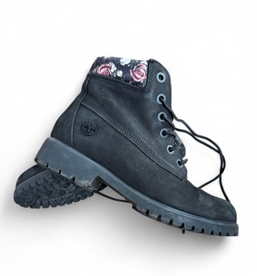 Timberland Black Women s Heritage 6 Inch Floral Leather Chukka Boots UK 4 EU 37
