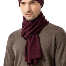 100 Merino Wool Winter Soft Cozy Men Scarf Neck Warmer Cold Weather Wear