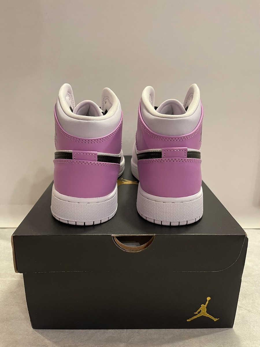 NEW Nike Air Jordan 1 Mid GS White Barely Grape DQ8423-501 NEW Nike Air Jordan 1 Mid GS White Barely Grape DQ8423-501