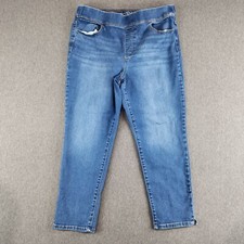 Gloria Vanderbilt Jean Capri's Women's Size 16 Blue Dark Wash Amanda Stretch