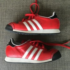 Boys ADIDAS SAMOA size 4.5 Kids Red White Black Athletic Shoes G59686