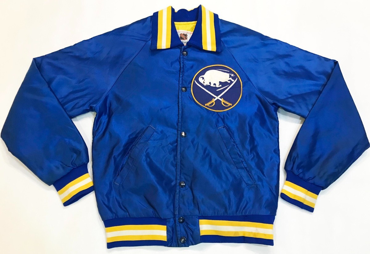 Vintage Starter NHL Buffalo Sabres Bomber Satin Jacket Sz S Blue