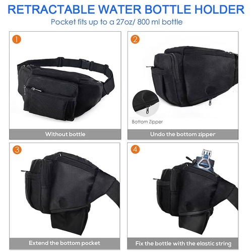 Original Fanny Pack Running Jogging Belt Pouch Zip Waist Hip Bum Bag Pack 4Color - Bild 9 von 16