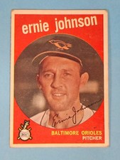 1959 Topps Ernie Johnson Baltimore Orioles #279 GOOD stains on back ⚾