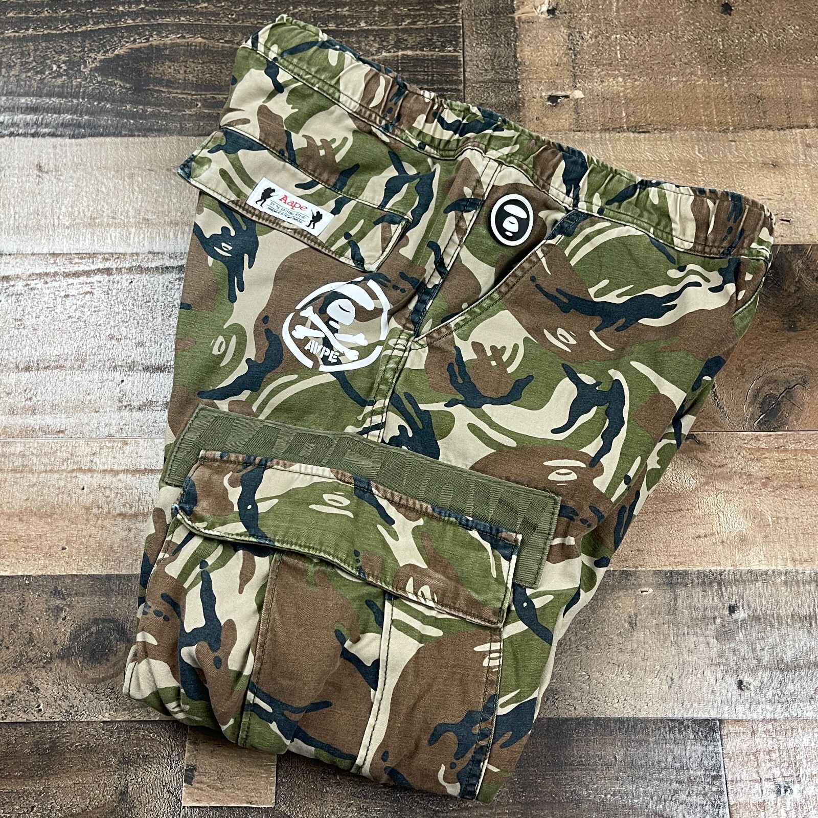 AAPE By A BATHING APE Cargo Jogger Pants Casual Green Camouflage