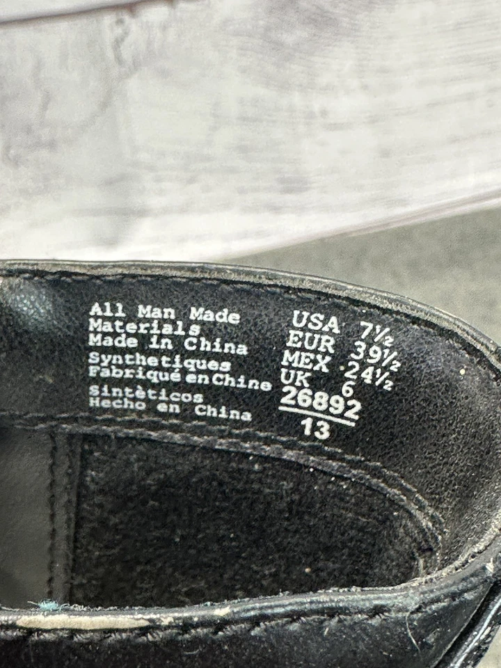 BOTINES DE COLECCIÓN DESGASTADOS LADO ESTE INFERIOR NEGROS TACÓN GRUESO MUJER TALLA 7.5 Foto 3 de 4