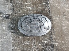 VTG 1989 JACK DANIELS OLD No. 7 Tennesse Whiskey METAL BELT BUCKLE D-190 read 