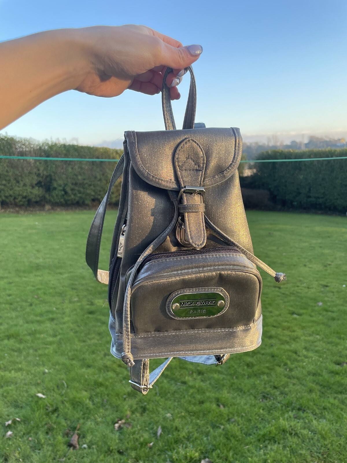 Super cute silver mini backpack - image 1
