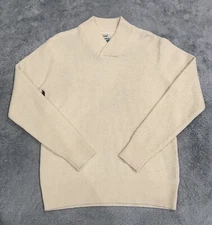 Schott Bros. Wool Blend Waffle Knit Sweater Men’s S Shawl Collar V Neck