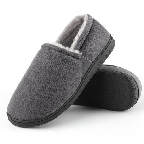 riemot Cozy Memory Foam Moccasin Slippers Mens Womens Home House Shoes